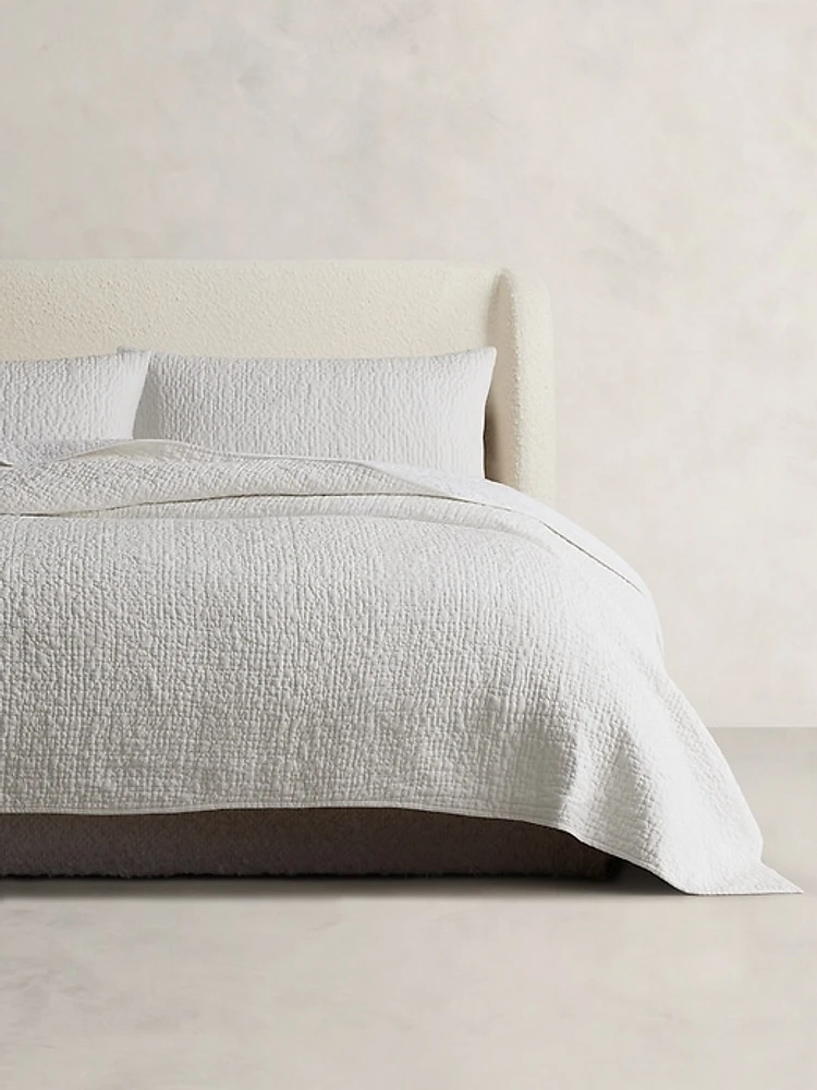 Hand-Stitched Abstract Silk Quilt