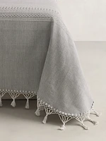 Tasseled-Fringe Cotton Coverlet
