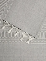 Tasseled-Fringe Cotton Coverlet