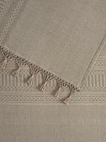 Tasseled-Fringe Cotton Coverlet