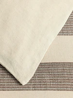 Corded-Stripe Linen Duvet Cover