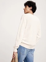 Linen-Cotton Waffle-Knit Sweater