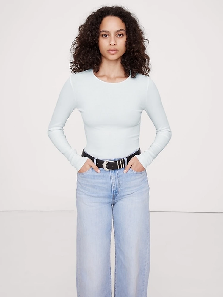 Ribbed Crew-Neck T-Shirt