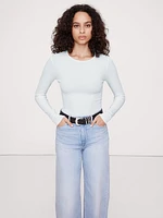Ribbed Crew-Neck T-Shirt