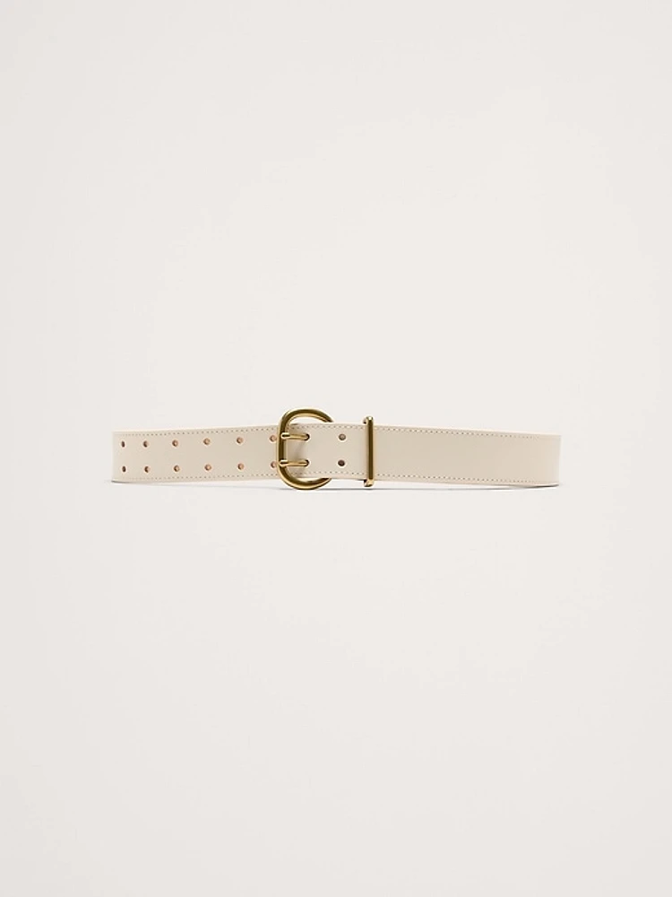 Leather Double-Punch Waist Belt