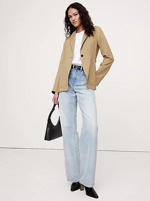 Relaxed Drapey Belted Blazer