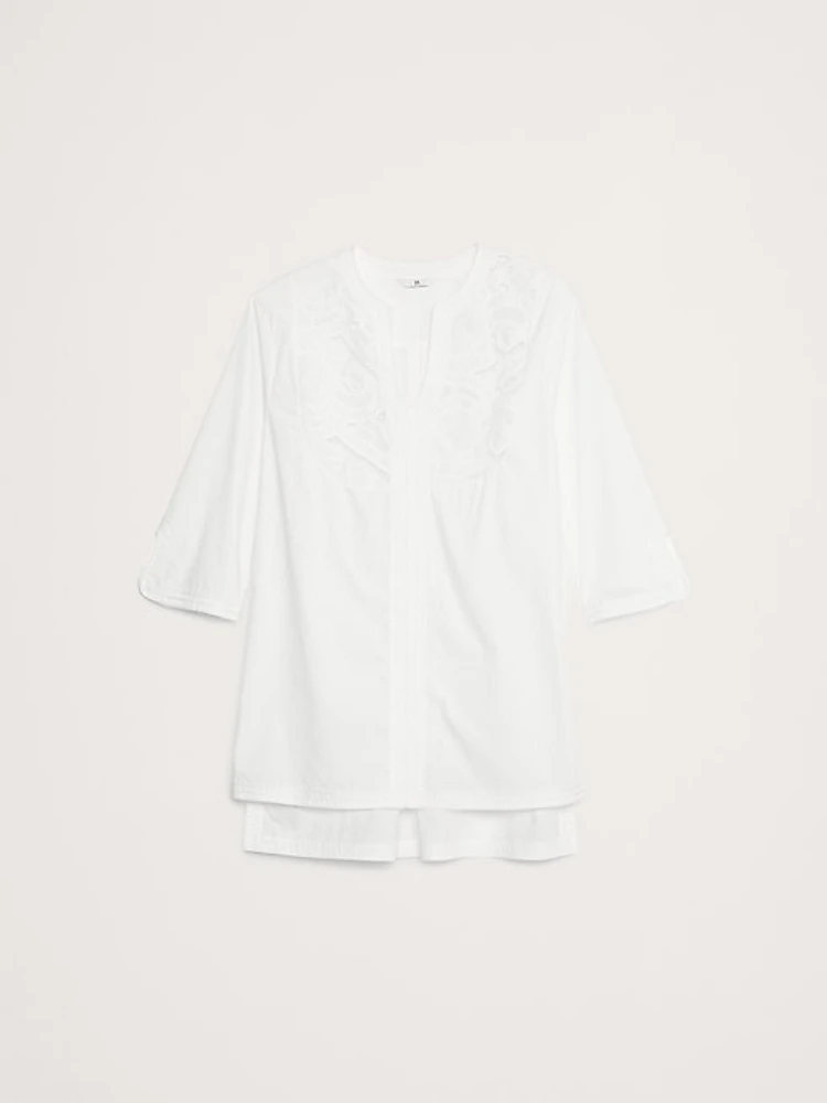 Embroidered Cotton Poplin Kaftan