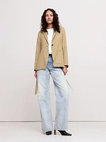 Relaxed Drapey Belted Blazer