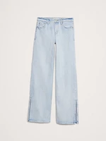 The Icon Classic Mid-Rise Wide-Leg Split-Hem Jean