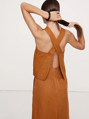 Linen Cross-Back Tank