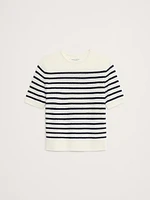 Lightweight Cashmere Short-Sleeve Sweater