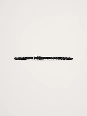 Skinny Braided Leather Belt