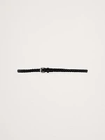 Skinny Braided Leather Belt