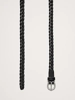 Skinny Braided Leather Belt