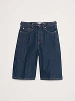 High-Rise Denim Bermuda Short