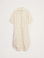 Linen Asymmetrical Shirt Dress