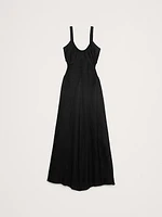 Viscose-Linen Cut-Out Maxi Dress