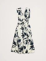 Linen Cinch-Waist Maxi Dress