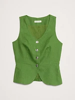 Linen Button-Front Vest