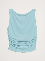 Crepe Ruched Cropped Tank