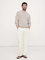 Relaxed Linen-Cotton Pull-On Beach Pant