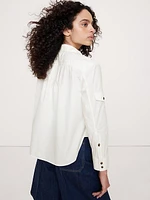 Relaxed Cotton Poplin Utility Shirt