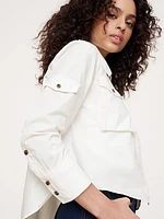 Relaxed Cotton Poplin Utility Shirt