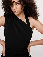 Tech-Stretch Ruched Mini Dress