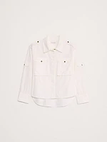 Relaxed Cotton Poplin Utility Shirt