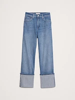 High-Rise Straight Selvedge Cuffed Jean