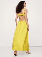 Viscose-Linen Cut-Out Maxi Dress