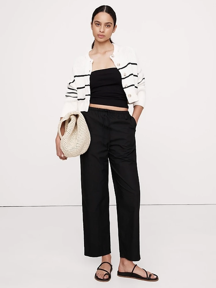Cotton Poplin Pull-On Pant