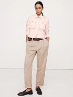 Relaxed Cotton Poplin Utility Shirt