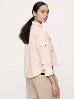Relaxed Cotton Poplin Utility Shirt