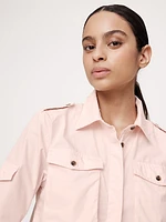 Relaxed Cotton Poplin Utility Shirt