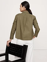 Relaxed Cotton Poplin Utility Shirt