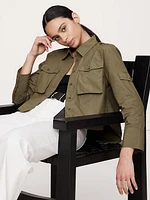 Relaxed Cotton Poplin Utility Shirt