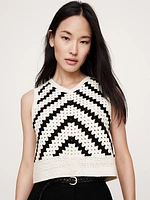 Embroidered Cotton Crochet Top