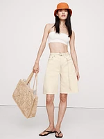 High-Rise Denim Bermuda Short
