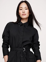 Cotton Poplin Belted Tunic Shirt