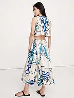Cotton Poplin Cut-Out Midi Dress
