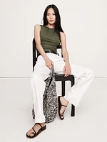 Crepe Knit Open-Back Top