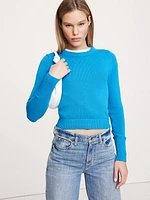 Cotton-Silk Crew-Neck Sweater