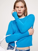 Cotton-Silk Crew-Neck Sweater