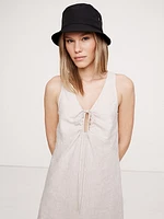 Linen Keyhole Midi Dress