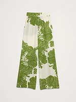 Pull-On Wide-Leg Matte Silk Pant