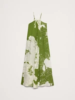 Matte Silk Cross-Front Maxi Dress
