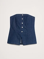 Strapless Denim Vest