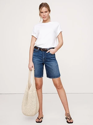 High-Rise 8" Denim Short
