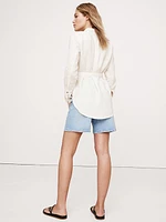 Linen Belted Tunic Shirt